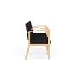Amherst Wood Reception Waiting 3 Seat Tandem Seating / Natural Wood / Black