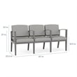 Amherst Wood Reception Waiting 3 Seat Tandem Seating / Natural Wood / Black