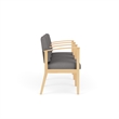 Amherst Wood Reception Waiting 3 Seat Tandem Seating / Natural Wood / Light Gray