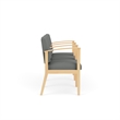 Amherst Wood Reception Waiting 3 Seat Tandem Seating / Natural Wood / Light Gray