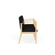 Amherst Wood Reception Waiting 3 Seat Tandem Seating / Natural Wood / Black