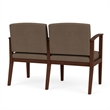 Amherst Wood Reception Waiting 2 Seat Tandem Seating / Walnut Wood / Brown