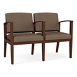 Amherst Wood Reception Waiting 2 Seat Tandem Seating / Walnut Wood / Brown