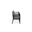 Amherst Wood Reception Waiting 4 Seat Tandem Seating / Black Wood / Light Gray