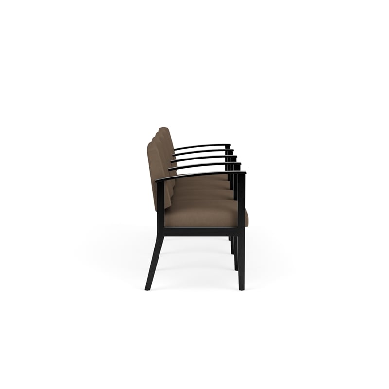 Amherst Wood Reception Waiting 4 Seat Tandem Seating / Black Wood / Brown