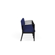 Amherst Wood Reception Waiting 4 Seat Tandem Seating / Black Wood / Blue
