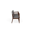 Amherst Wood Reception Waiting 4 Seat Tandem Seating / Walnut Wood / Light Gray