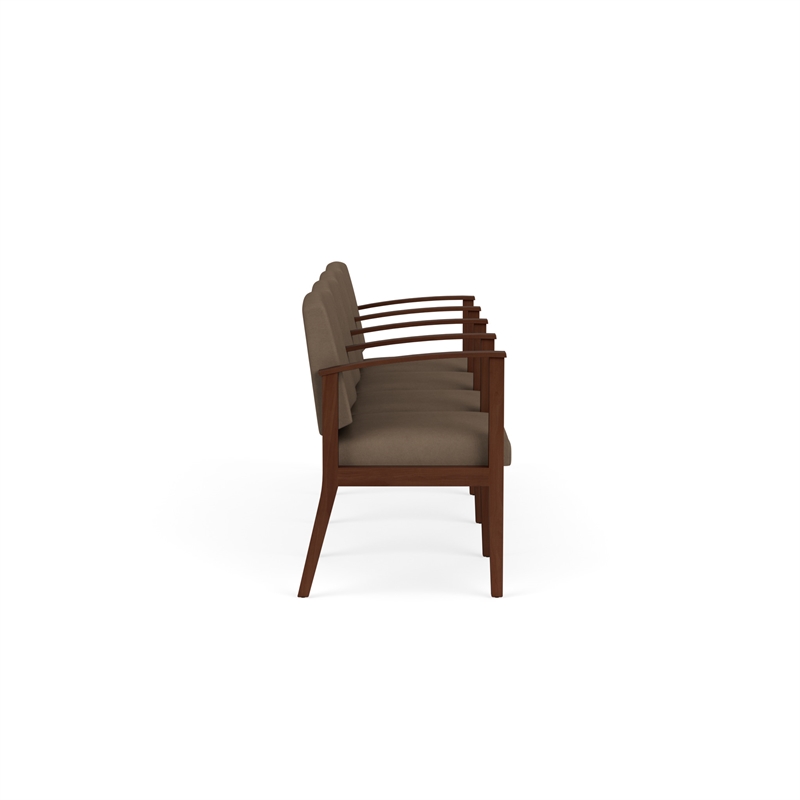 Amherst Wood Reception Waiting 4 Seat Tandem Seating / Walnut Wood / Brown