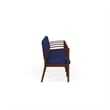 Amherst Wood Reception Waiting 4 Seat Tandem Seating / Walnut Wood / Blue