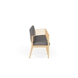 Amherst Wood Reception Waiting 4 Seat Tandem Seating / Natural Wood / Light Gray