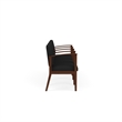 Amherst Wood Reception Waiting 4 Seat Tandem Seating / Walnut Wood / Black