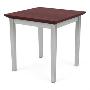 Amherst Steel Reception Waiting 20&quot End Table / Silver Steel / Mahogany