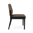 Amherst Steel Reception Waiting Armless Guest Chair / Black Steel / Brown