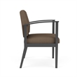 Amherst Steel Reception Waiting Oversize Guest Chair / Charcoal Steel / Brown