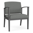 Amherst Steel Reception Oversize Guest Chair / Charcoal Steel / Light Gray
