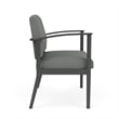 Amherst Steel Reception Waiting Bariatric Chair / Charcoal Steel / Light Gray