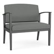 Amherst Steel Reception Waiting Bariatric Chair / Charcoal Steel / Light Gray