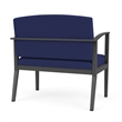 Amherst Steel Reception Waiting Bariatric Chair / Charcoal Steel / Blue