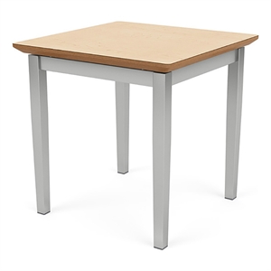 Amherst Steel Reception Waiting 20&quot End Table / Silver Steel / Natural
