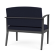 Amherst Steel Reception Waiting Bariatric Chair / Charcoal Steel / Navy Blue