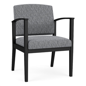 Amherst Steel Reception Waiting Room Healthcare Guest Chair / Black Steel / Gray