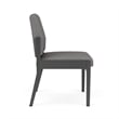 Amherst Steel Reception Armless Guest Chair / Charcoal Steel / Light Gray