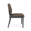 Amherst Steel Reception Waiting Armless Guest Chair / Charcoal Steel / Brown
