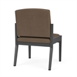 Amherst Steel Reception Waiting Armless Guest Chair / Charcoal Steel / Brown