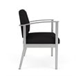 Amherst Steel Reception Waiting Bariatric Chair / Silver Steel / Black