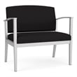 Amherst Steel Reception Waiting Bariatric Chair / Silver Steel / Black