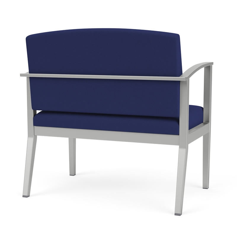 Amherst Steel Reception Waiting Room Bariatric Chair / Silver Steel / Blue