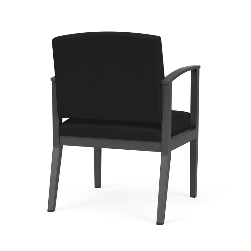 Amherst Steel Reception Waiting Room Guest Chair / Charcoal Steel / Black