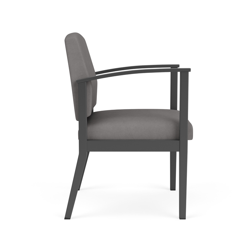 Amherst Steel Reception Waiting Guest Chair / Charcoal Steel / Light Gray
