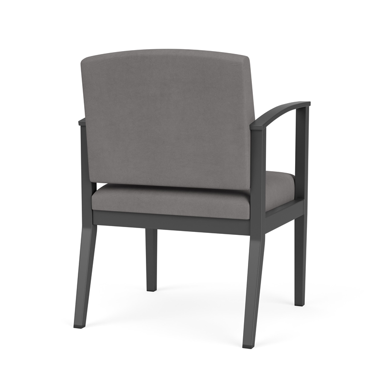 Amherst Steel Reception Waiting Guest Chair / Charcoal Steel / Light Gray