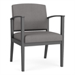 Amherst Steel Reception Waiting Guest Chair / Charcoal Steel / Light Gray