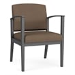 Amherst Steel Reception Waiting Room Guest Chair / Charcoal Steel / Brown