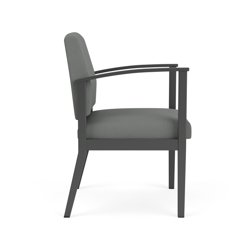 Amherst Steel Reception Waiting Guest Chair / Charcoal Steel / Light Gray