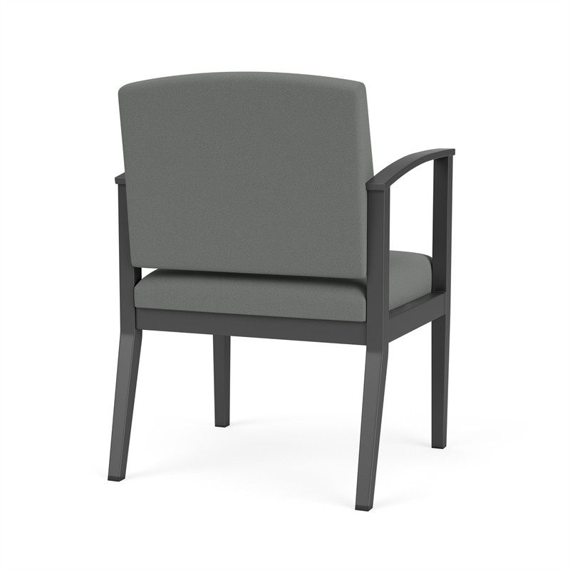 Amherst Steel Reception Waiting Guest Chair / Charcoal Steel / Light Gray