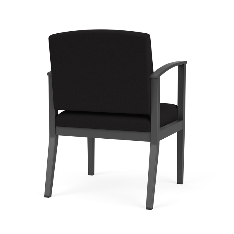Amherst Steel Reception Waiting Room Guest Chair / Charcoal Steel / Black