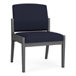 Amherst Steel Reception Waiting Armless Guest Chair / Charcoal Steel / Navy Blue
