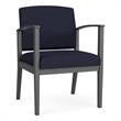 Amherst Steel Reception Waiting Guest Chair / Charcoal Steel / Navy Blue
