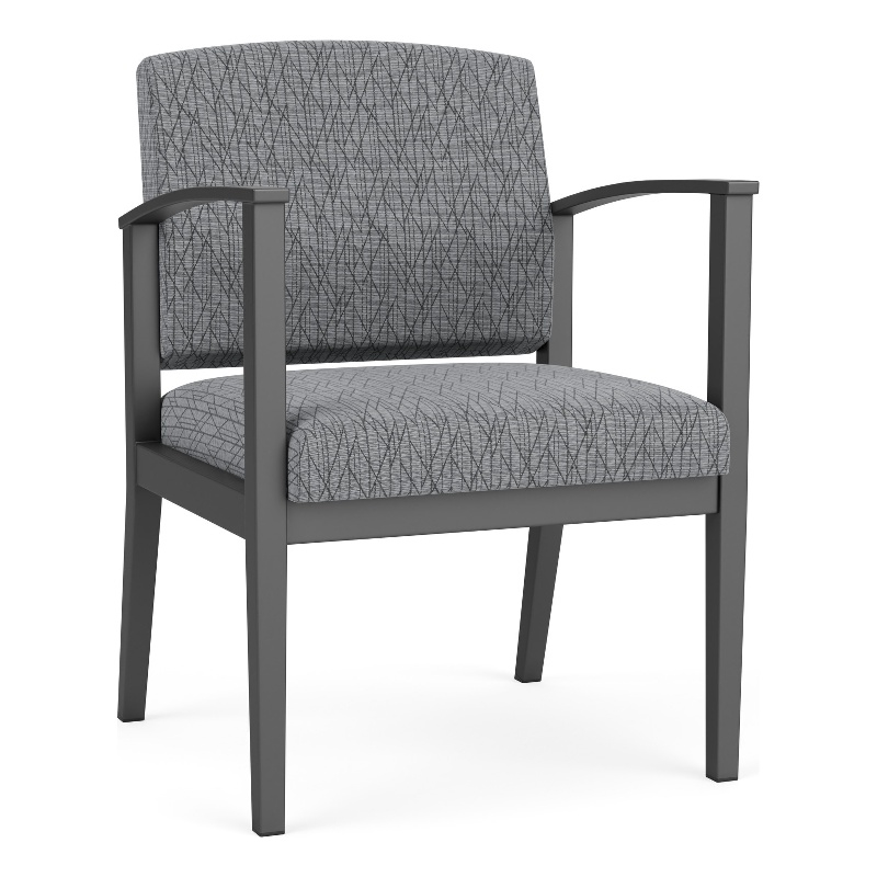 Amherst Steel Reception Waiting Room Guest Chair / Charcoal Steel / Gray