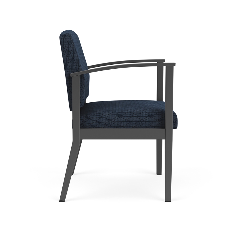 Amherst Steel Reception Waiting Room Guest Chair / Charcoal Steel / Blue