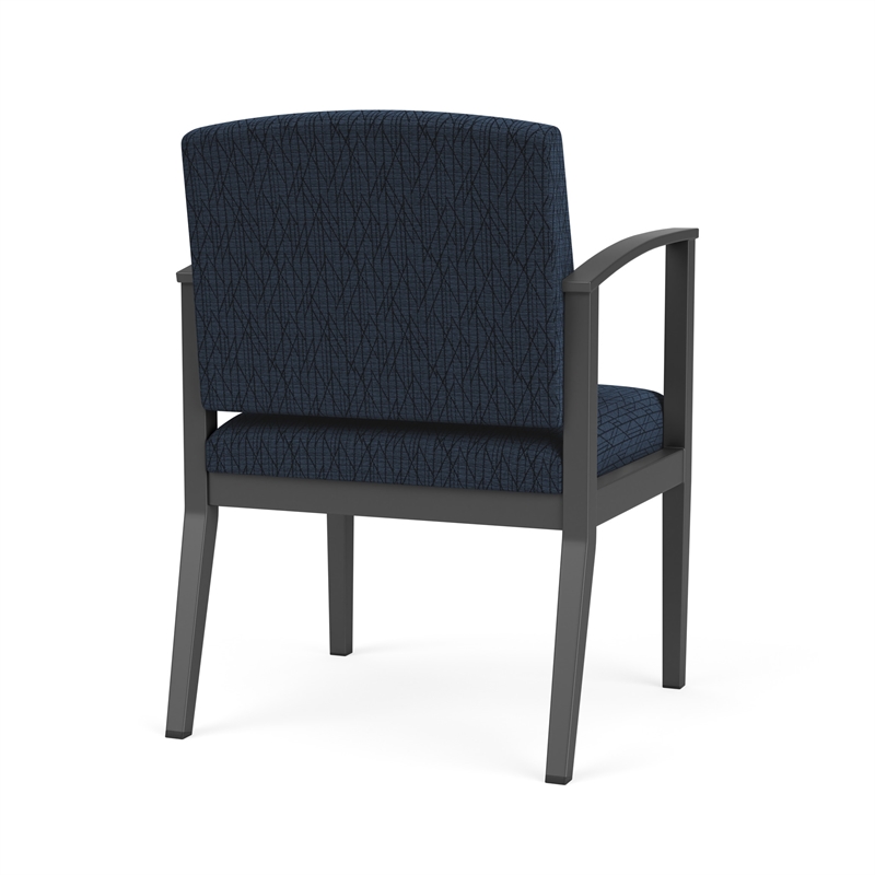 Amherst Steel Reception Waiting Room Guest Chair / Charcoal Steel / Blue