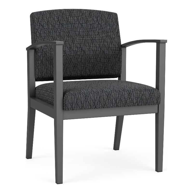 Amherst Steel Reception Waiting Guest Chair / Charcoal Steel / Dark Gray