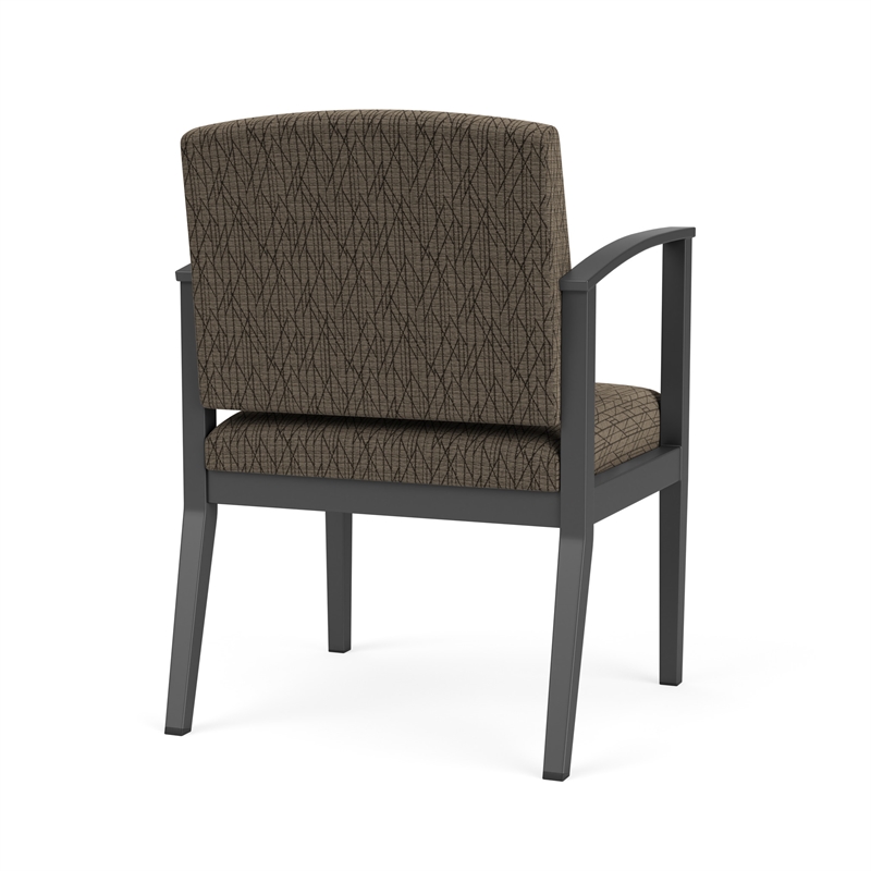 Amherst Steel Reception Waiting Room Guest Chair / Charcoal Steel / Brown