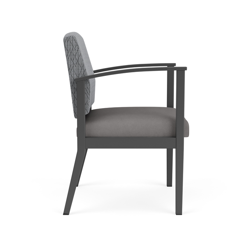 Amherst Steel Reception Waiting Guest Chair / Charcoal Steel / Gray / Gray