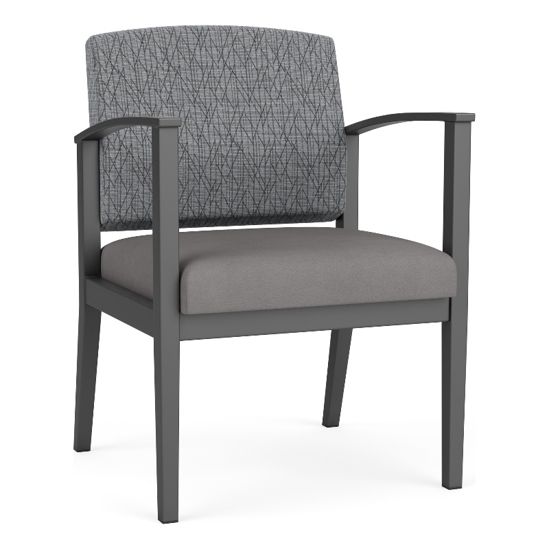 Amherst Steel Reception Waiting Guest Chair / Charcoal Steel / Gray / Gray