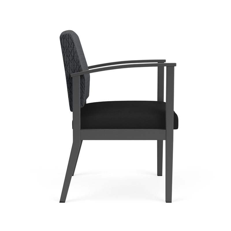 Amherst Steel Reception Waiting Guest Chair / Charcoal Steel / Dark Gray / Black