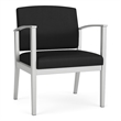 Amherst Steel Reception Waiting Oversize Guest Chair / Silver Steel / Black